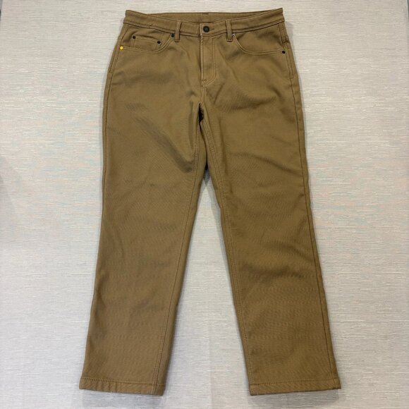 CAT Caterpillar Work Pants Mens 36 x 30 Brown Canvas Fleece Lined Insulated - Picture 2 of 11